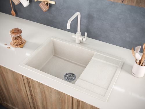 Кухонная мойка Paulmark FLUGEN 60 PM317850-BE 80х50 цвет бежевый - фото 3